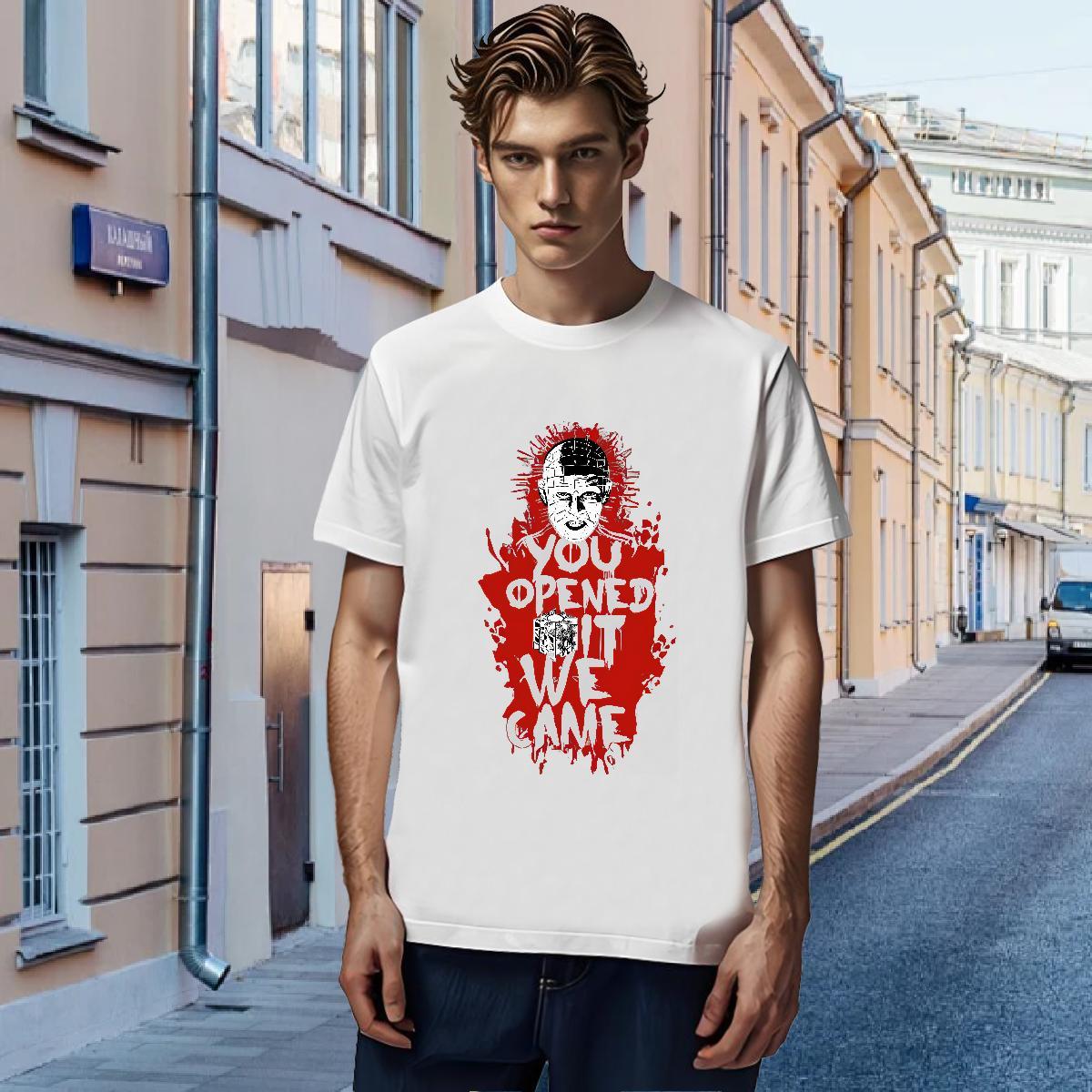 T-Shirts for Men 230g Pure Cotton scary Daily Outfit Breathable Crew Neck Oversized Men Tees New Arrival Free Shipping Clothes