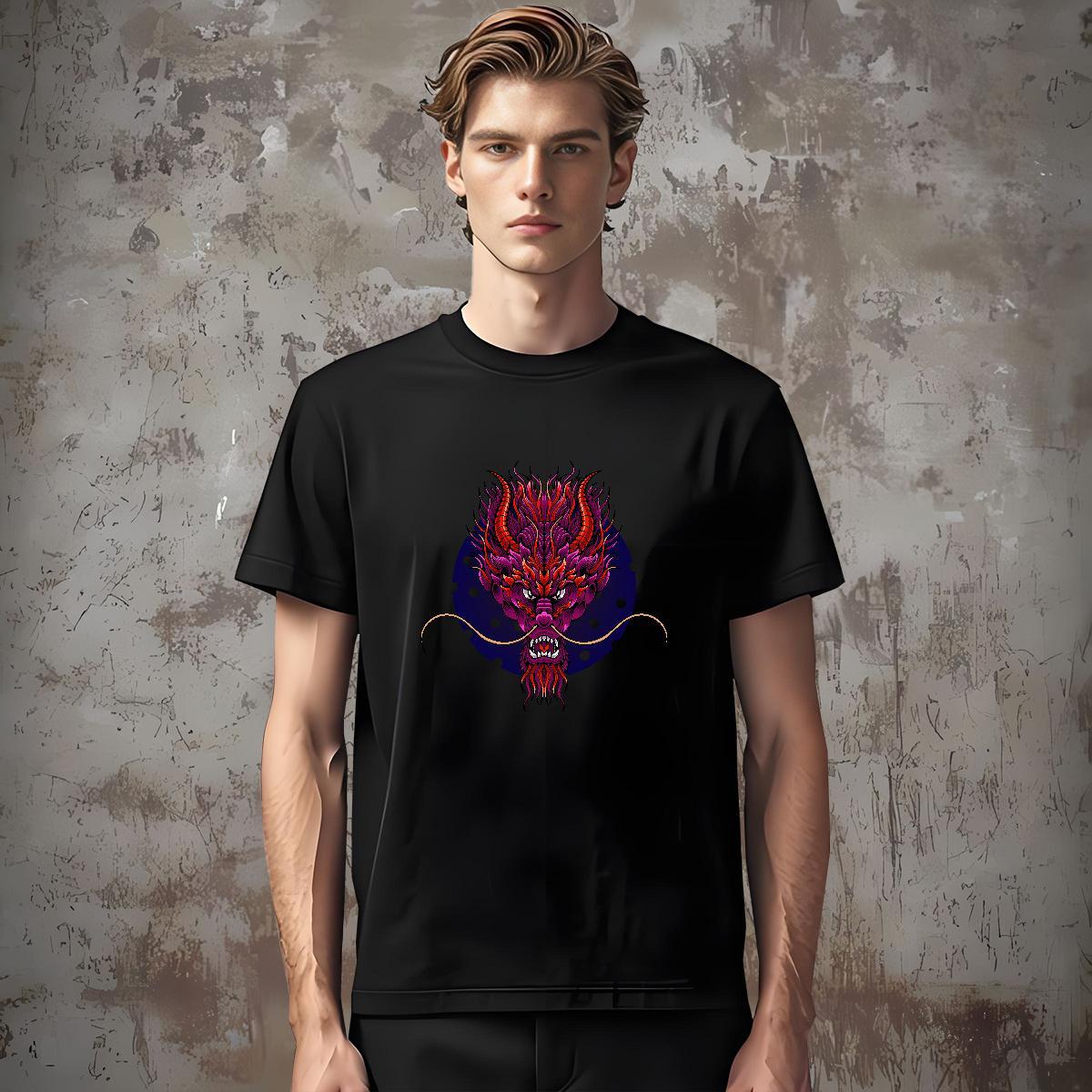 Unisex dragon T-Shirts Daily Outfit Tshirt for Man Woman 230g Cotton Designer Fashion O-Neck Short Sleeve Custom Big Size Tees Shirts