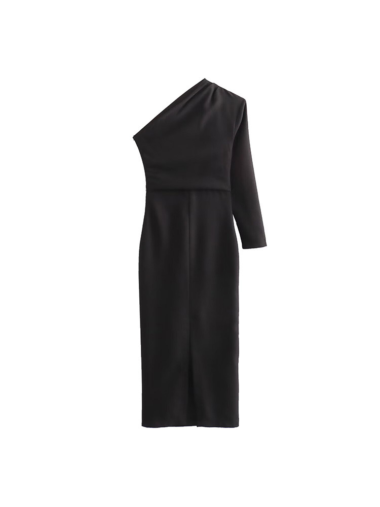 Casual Dresses Asymmetrical Long Dresses For Women Fashion One Shoulder Sleeve Midi Elegant Dress Female Sexy Party Dresses