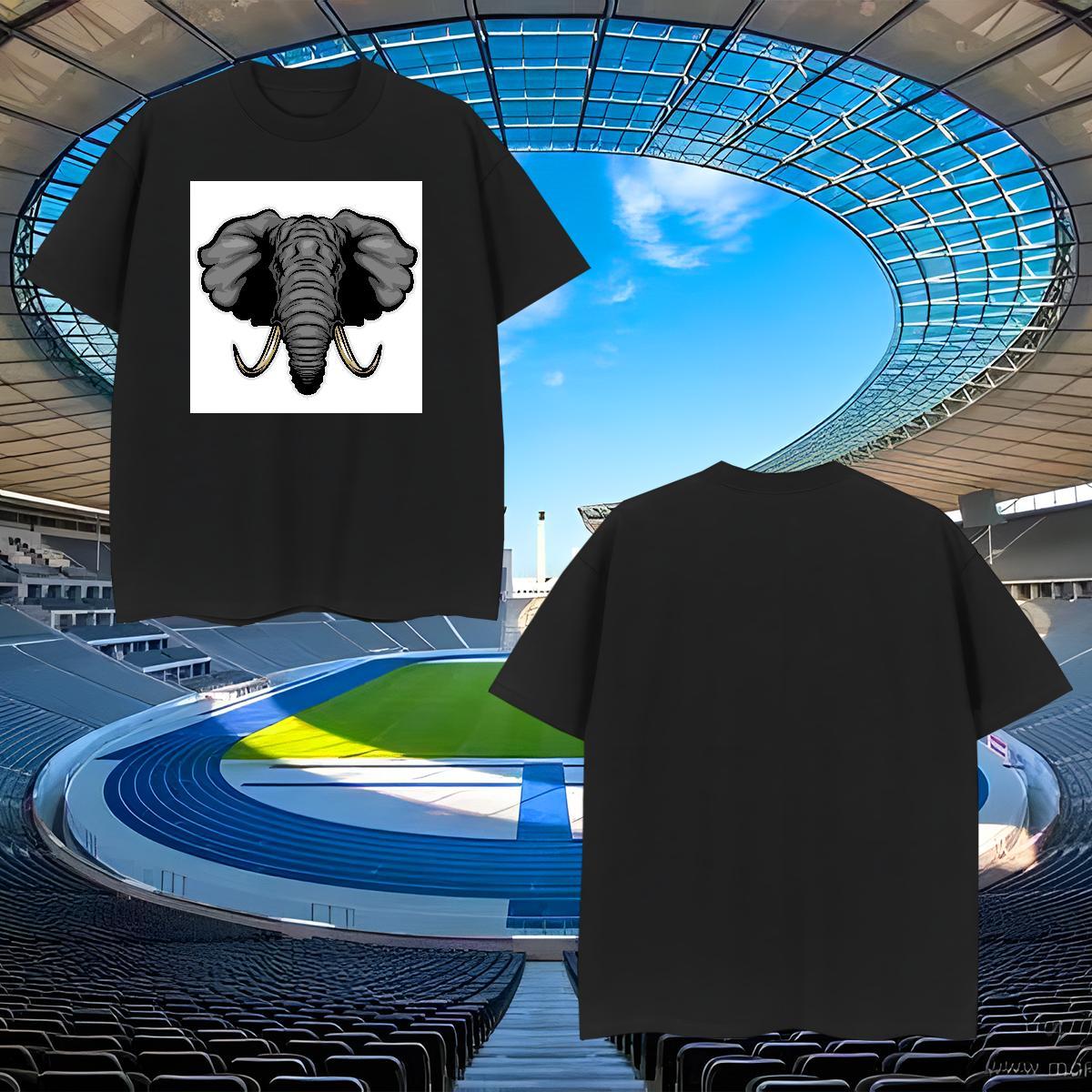 Cool T shirt elephant Pure Cotton Casual Beach Oversized 230g Cotton Men Tshirts Casual New Tops Shirt