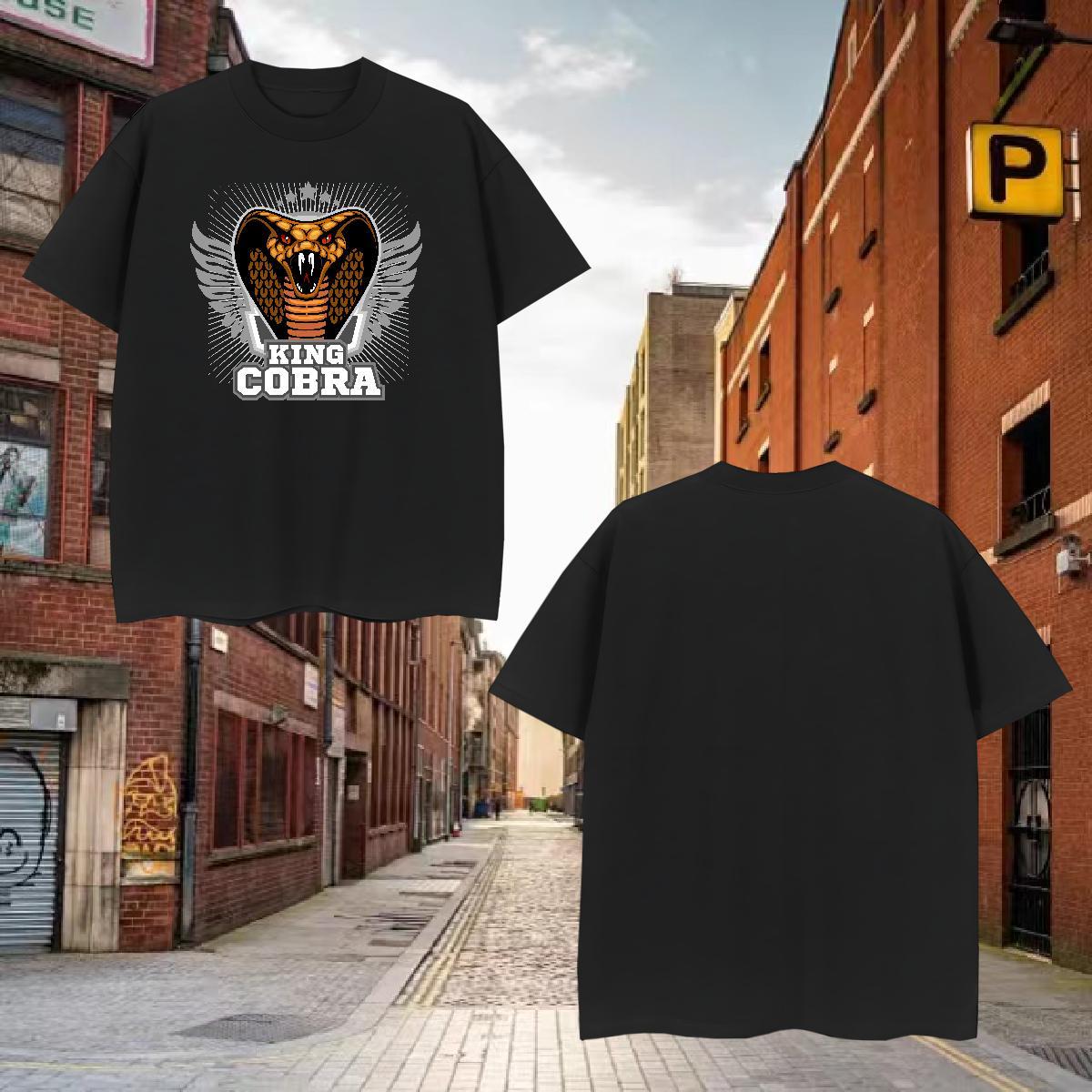 Loose Fit T-Shirts cobra O Neck Short Sleeves Street Casual Cartoon Print 230g Pure Cotton Men Clothes T-Shirt Custom Wear