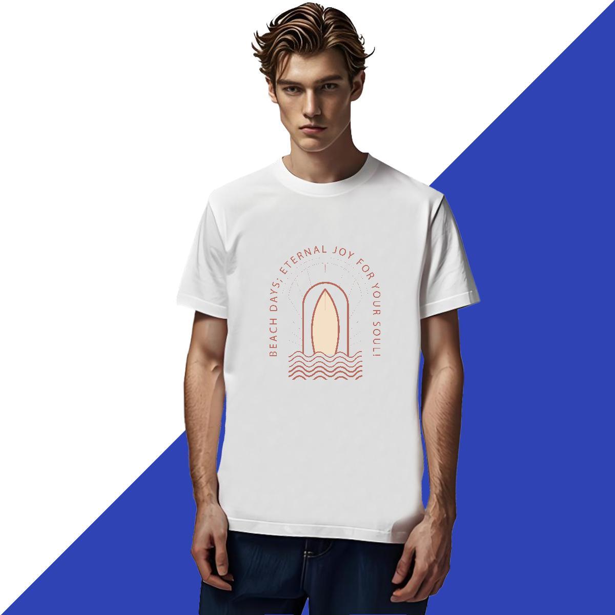 Popular wave 100% Cotton 230g Men Clothes T-Shirt Daily Outfit Short Sleeve O-Neck T-Shirts for Men Fashion Plus Size Custom Polos
