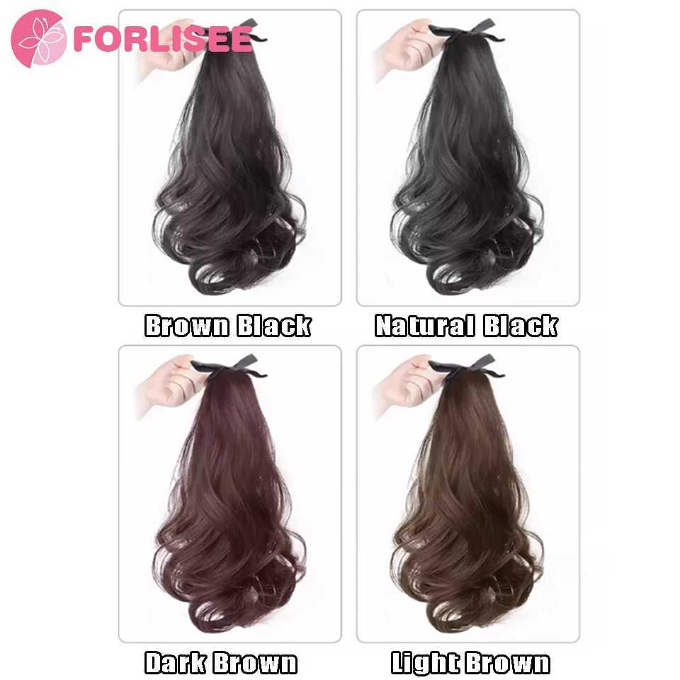 Forlisee synthetic wig ponytail womens curl bandage slightly curl ponytail fashion natural ponytail W240817