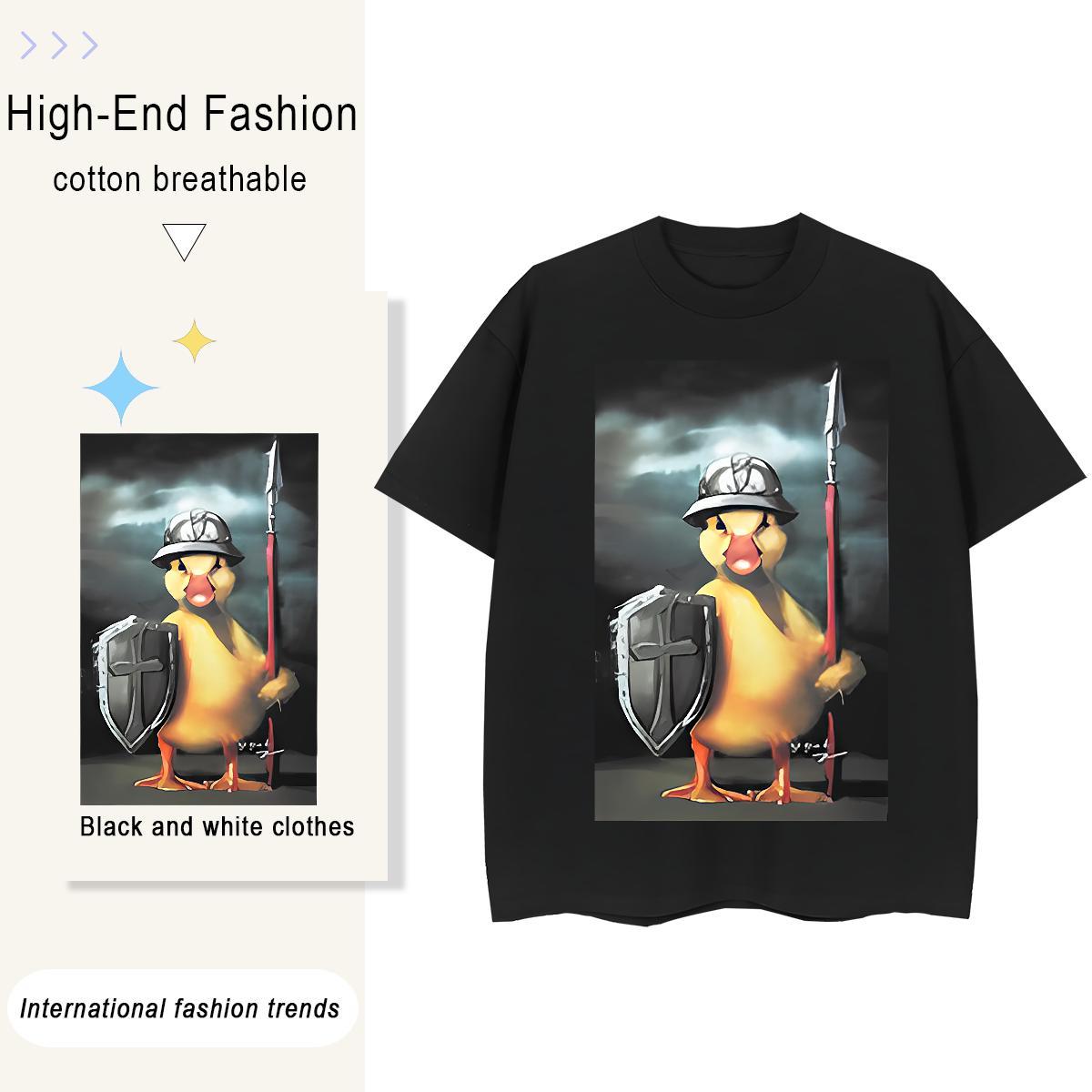 Wholesale Tshirt for Man Woman duck Home Outdoor 230g 100% Cotton Tees Shirts Pure Cotton Loose Fit Man T Shirts DIY Logo Oversized