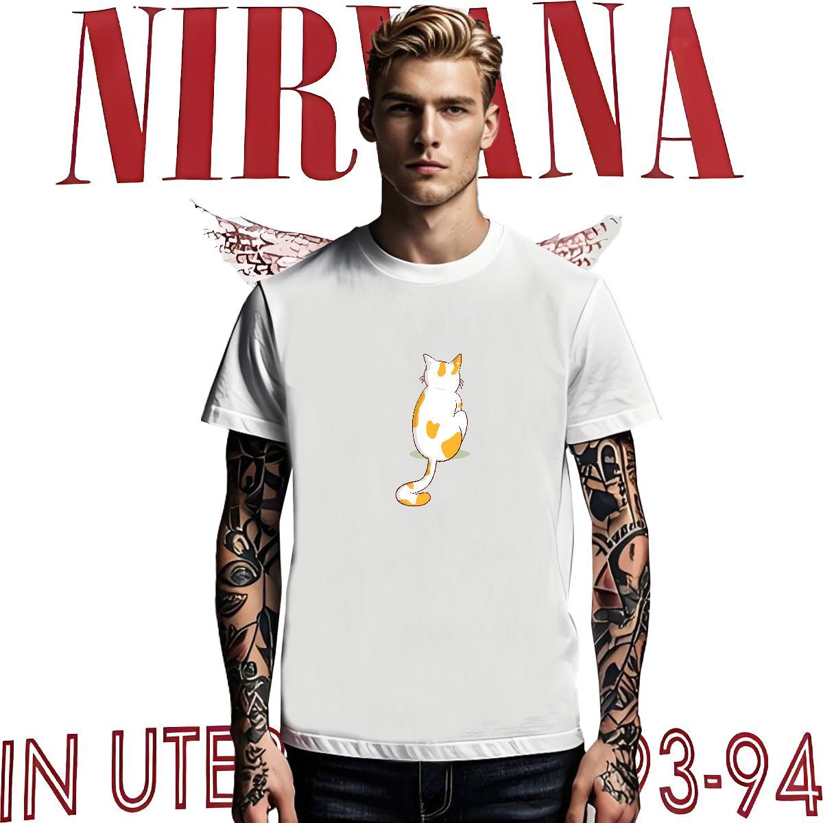 DIY Couples T Shirts cat Beach 100% Cotton 230g Wear Breathable Crew Neck Loose Fit T Shirts Men White Plus Size
