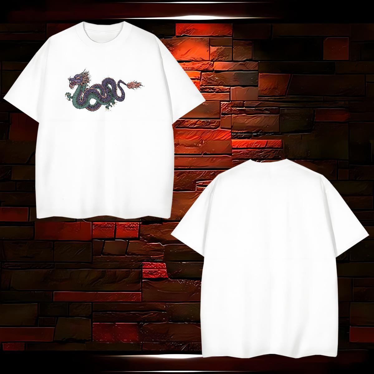 T Shirts Men 230g Pure Cotton dragon Outdoor Breathable Black Oversized Couples T Shirts Designer Fashion Cool Design Tops Tees