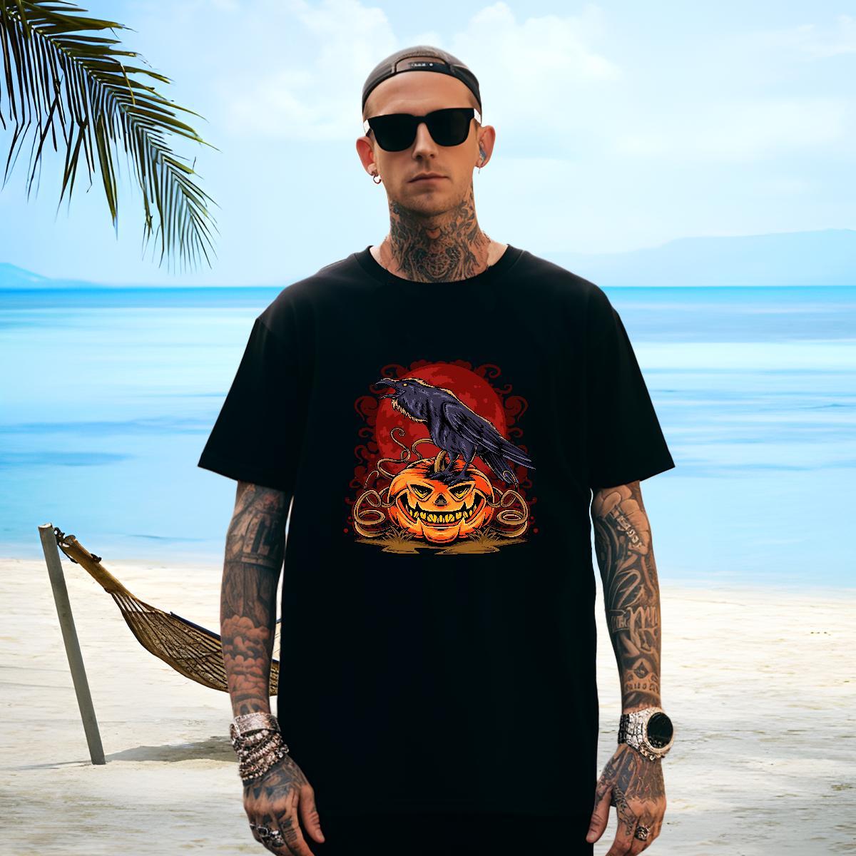 Soft T shirt eagle O-Neck Short Sleeve Street Wear White Plus Size 230g Pure Cotton Mens Tshirts Fashion Design Tee Shirt