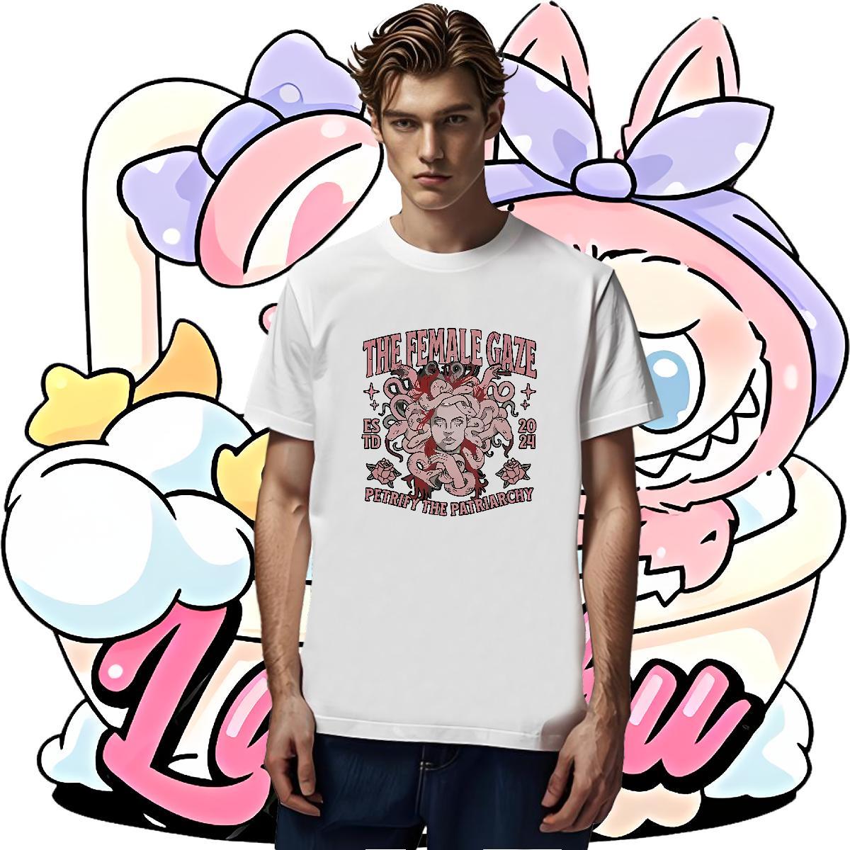 DIY women Tshirts 230g Cotton T Shirt For Man Anime Print Hip Hop Street Crew Neck Breathable Cool Design Top Tees