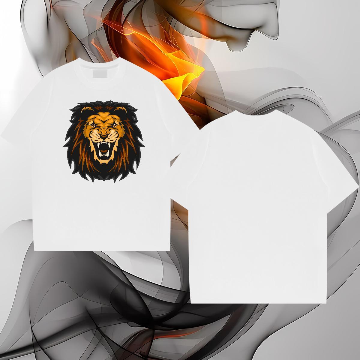 High Quality Man T Shirts lion Breathable Soft Street Wear Oversized 3XL 4XL 230g 100% Cotton Couples T Shirts New Tee Shirt