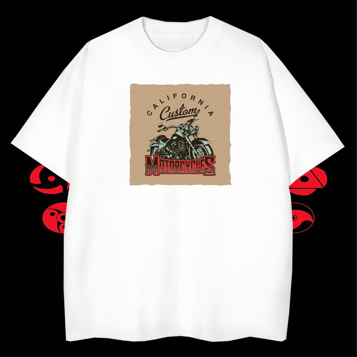 Cool Design Couples T Shirts Street Wear 230g Cotton DIY Printed Crew Neck Breathable Motorcycle Man T Shirts Fashion New Tees Shirts