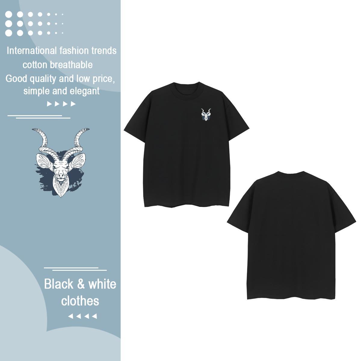 2024 New Mens Tshirts Deer Home Outdoor 230g Pure Cotton Tee Shirt O-Neck Short Sleeve Cool T-Shirts for Men DIY