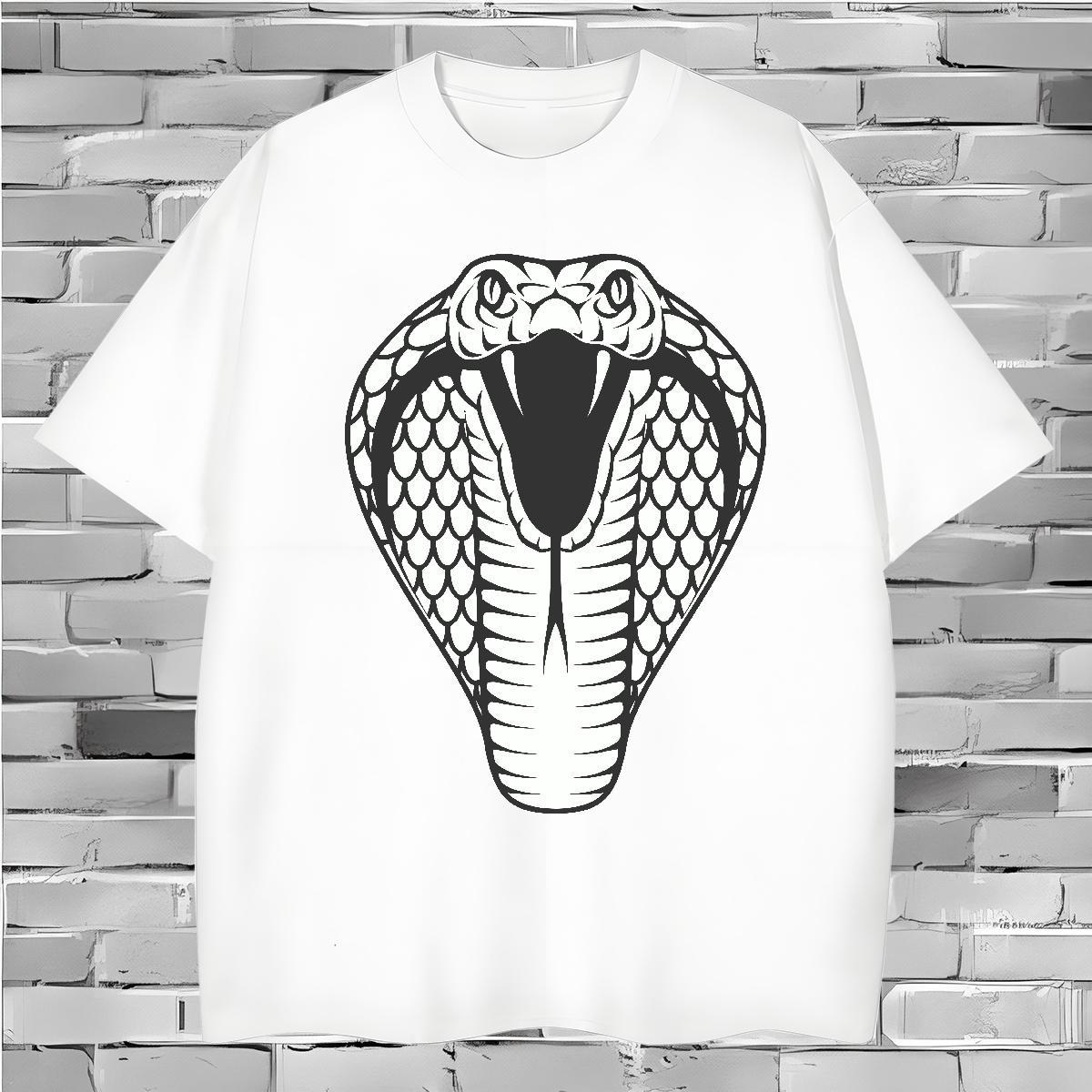 Fashion Casual Men Tees cobra Daily Wear 100% Cotton 230g Tops Shirt Round Neck Short Sleeve Unisex T Shirts Men Custom Anime