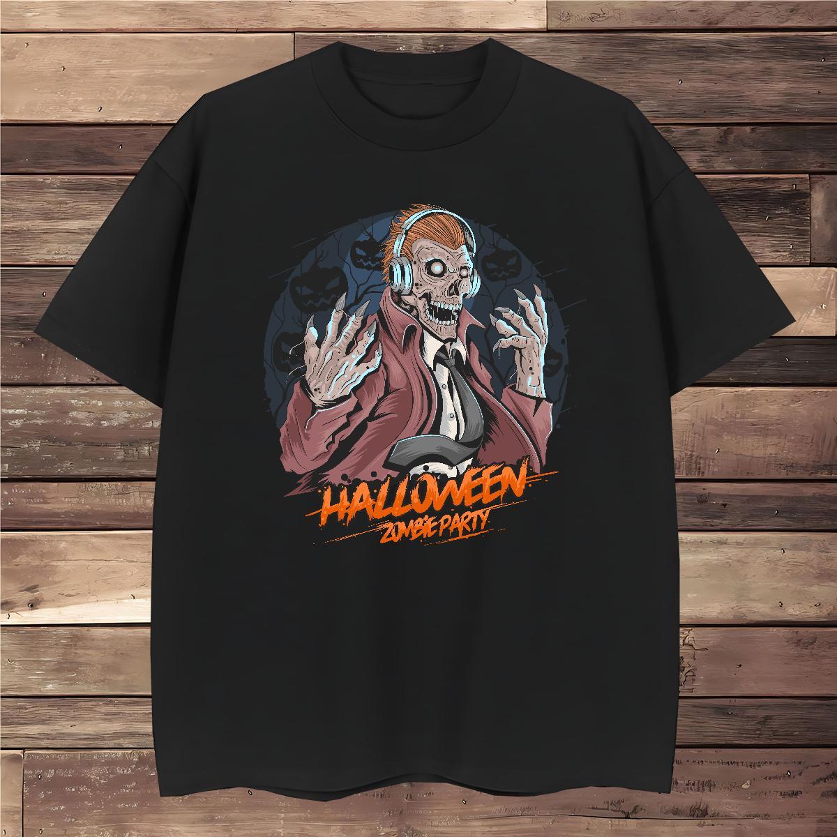 Soft T Shirt For Man skull Crew Neck Breathable Street Wear Plus Size Cartoon 230g 100% Cotton Men Clothes T-Shirt Casual New Tops