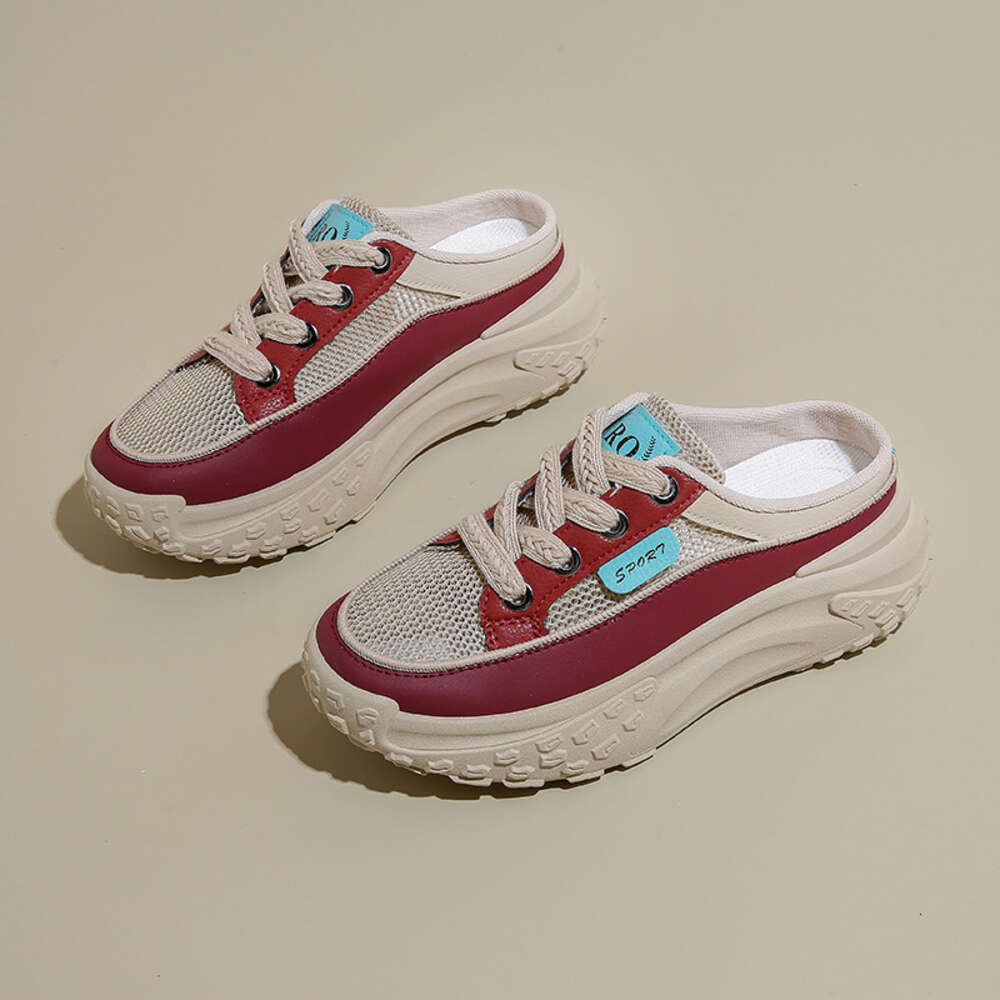 Ddmysports Summer New Instagram Korean Edition Ollow Small White For Female Students Thick Sole Versatile Casual Alf Drag Women S Shoes JC OUTDOOR
