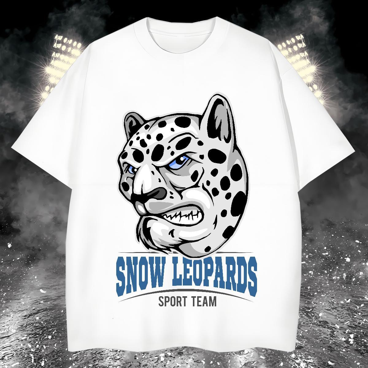 Soft Mens T Shirts leopard Crew Neck Street Anime 230g Pure Cotton Couples T Shirts Fashion Designer Tees Shirts