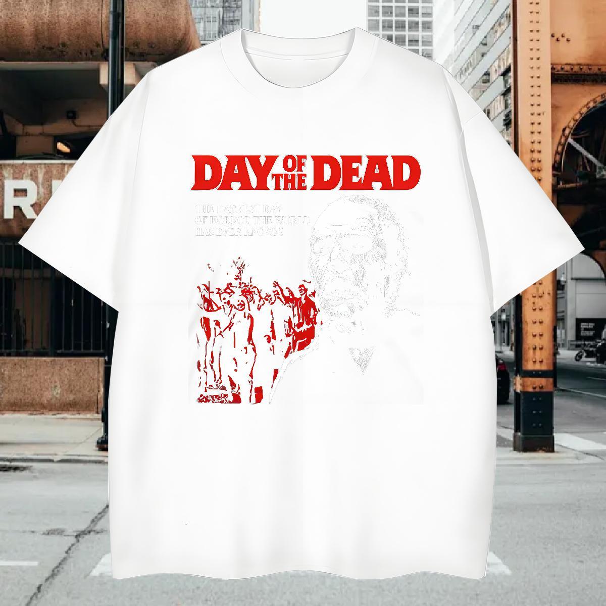 T Shirts Men 100% Cotton 230g scary Hip Hop Street O Neck Short Sleeves Black Oversized Tshirts Designer Fashion Free Shipping Polos