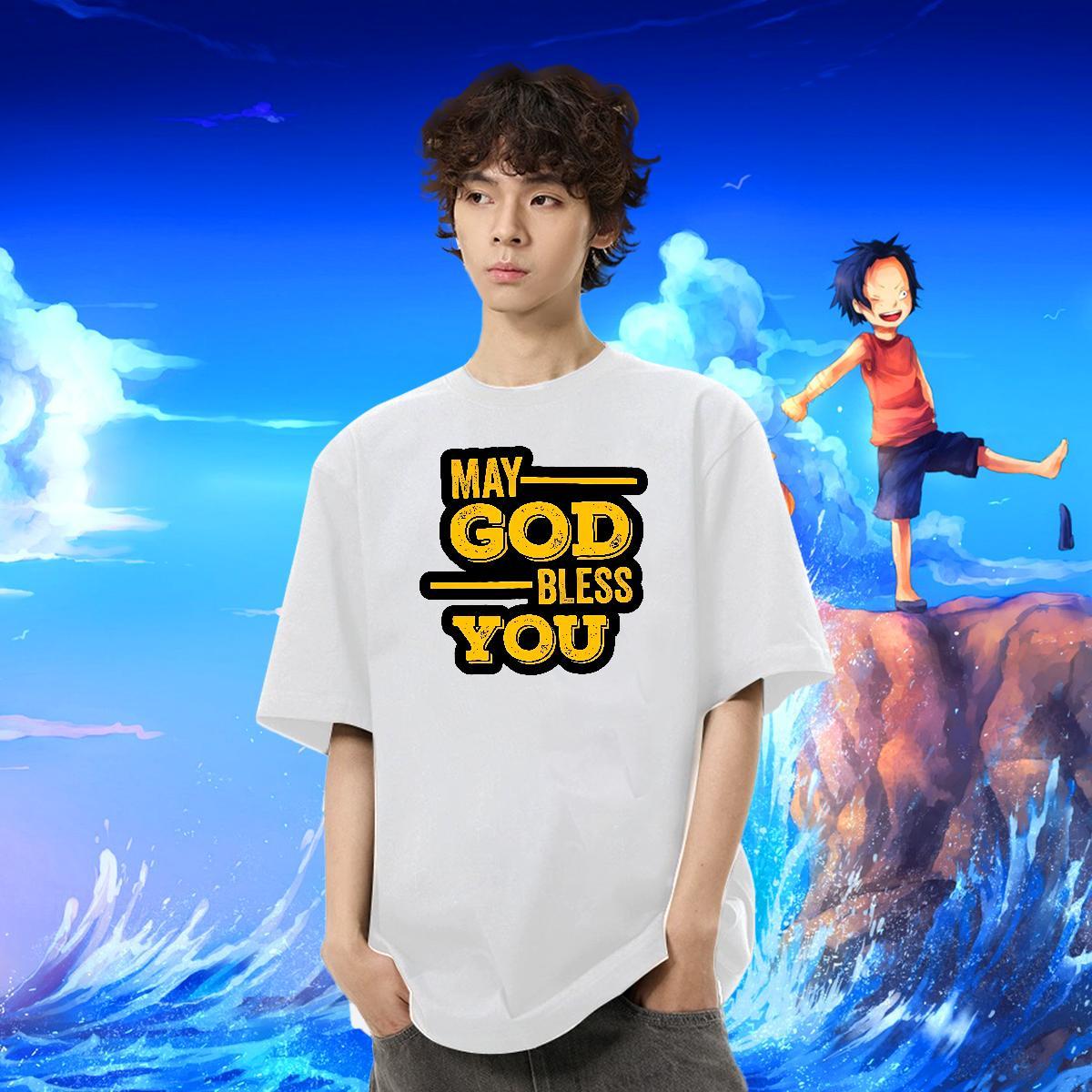 Cool Men Tshirts Home Outdoor 230g Cotton Oversized Crew Neck letter T Shirt For Man 2024 DIY Tops Tees