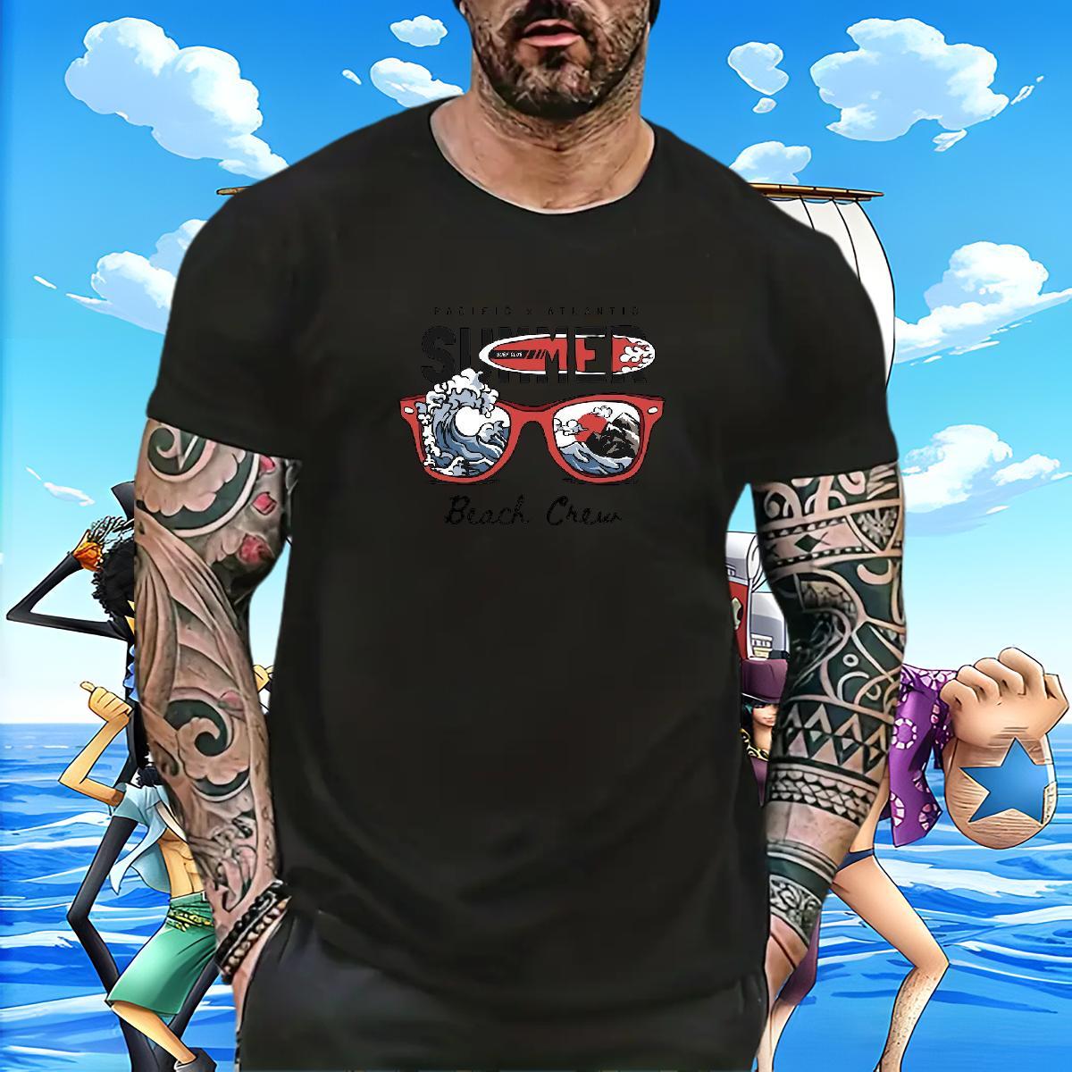 Loose Tshirt for Man Woman Hip Hop 230g 100% Cotton Plus Size Cartoon Short Sleeve Soft sea wave T-Shirts for Men Fashion Design Tees Shirts