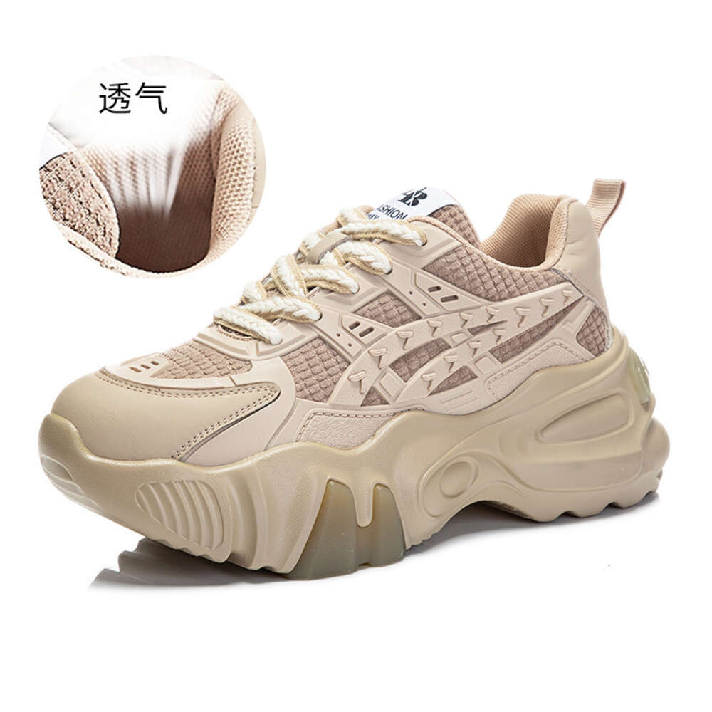 Ddmysports Absorbing Film Sole Genuine Leather Dad Spring New Women S Children Versatile Thick Soled Running And Sports Shoes For OUTDOOR