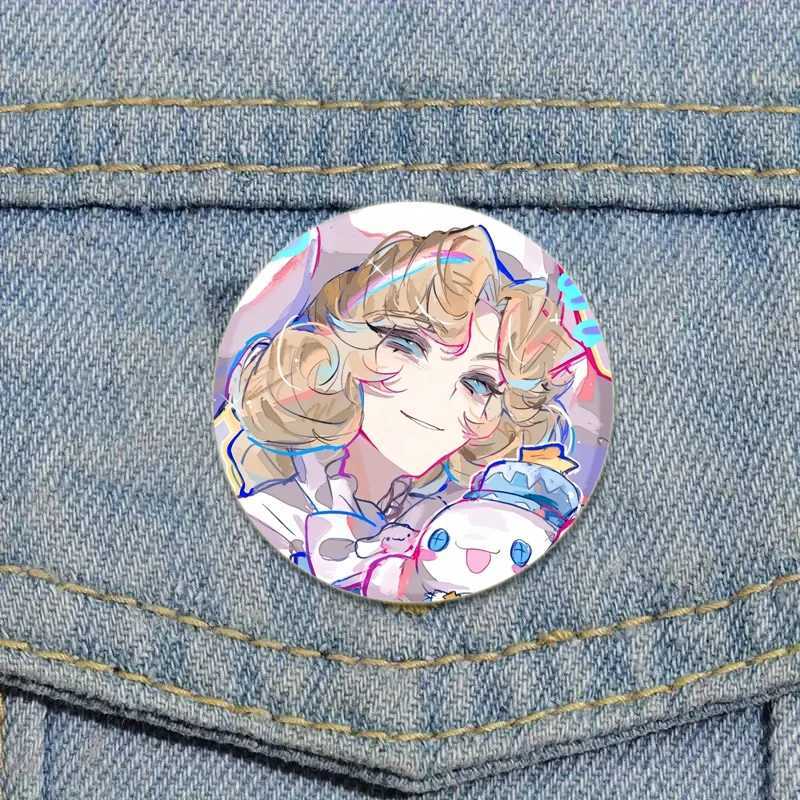58mm Anime Game Logo V Pin Asymmetric Competition Mobile Game Badge Brooch Backpack Clothing Handmade Gift Brooch W240815