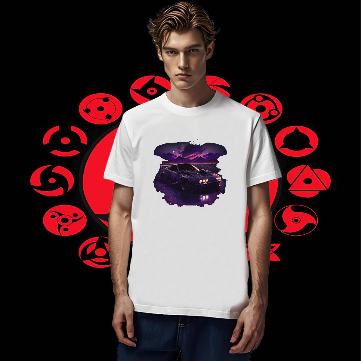 Brand Men Tees Beach 100% Cotton 230g Cartoon Printing L-4XL Short Sleeve O-Neck beach T Shirt For Man 2024 Tee Shirt