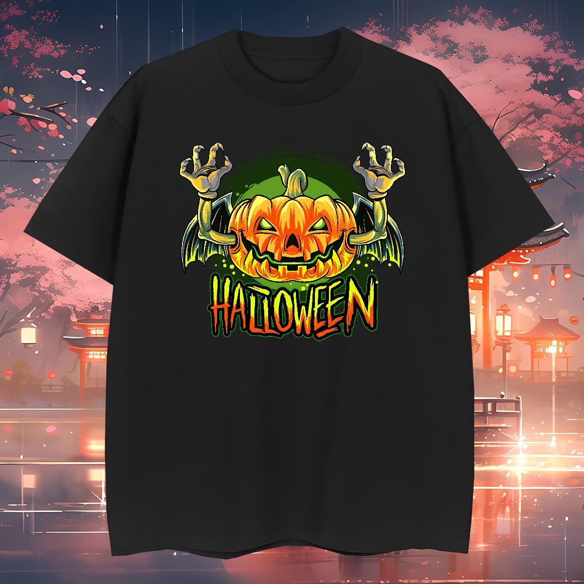 Man T Shirts 230g Pure Cotton halloween Beach Breathable Crew Neck Custom Cartoon Men Tops Tees New Designer Loose Tops Shirt