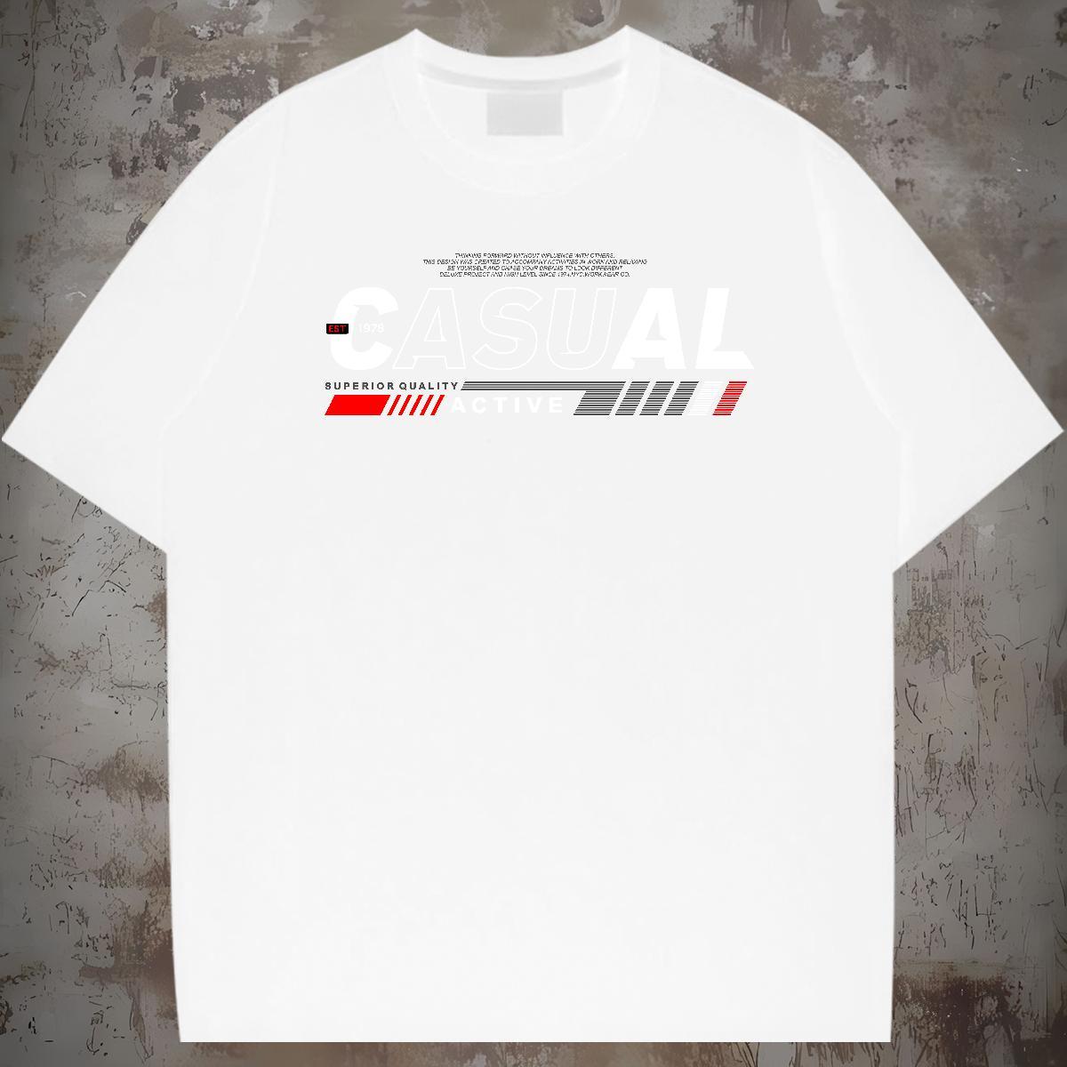 Wholesale letter T-Shirts for Men High Street Hip Hop Men Tshirts 230g Cotton Designer Fashion Breathable Crew Neck Plus Size Custom Clothes
