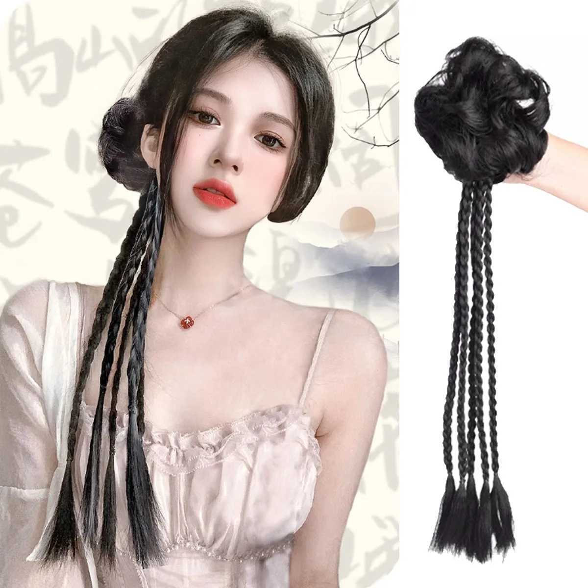 Wig clip ponytail straight hair natural fluffy synthetic fiber woven and suitable for daily wear W240817