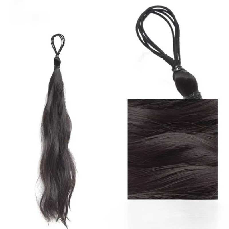 Fashionable wig ponytail self twisting hair bundle pill head medium length simulation suitable for womens daily gatherings W240817