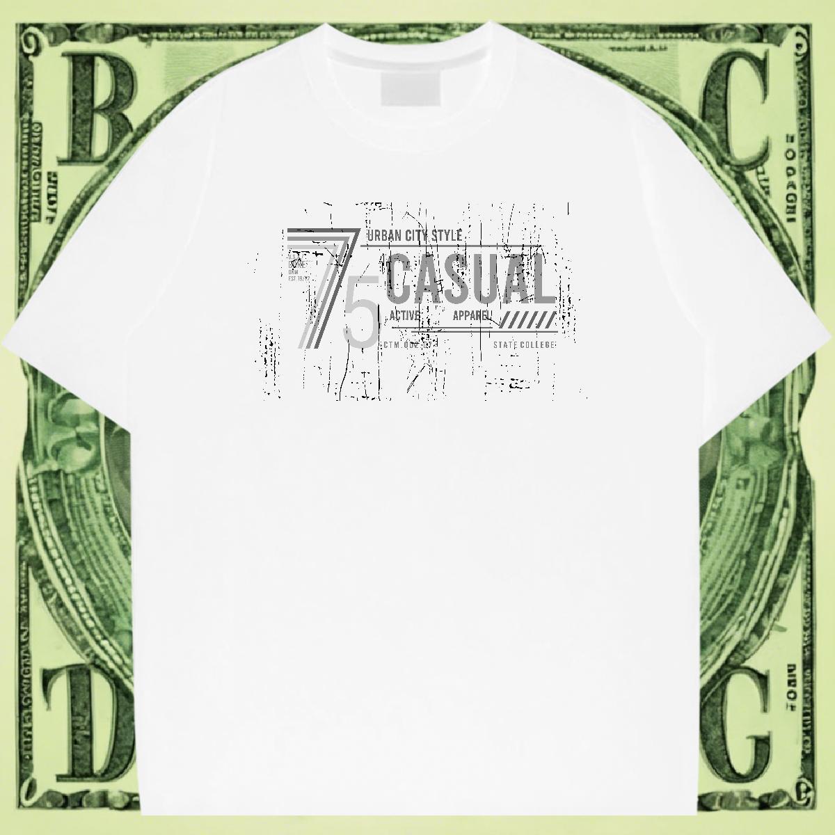 Cool Men Clothes T-Shirt High Street Hip Hop 230g Cotton Custom Printed O-Neck Short Sleeve letter Man T Shirts Brand Tops