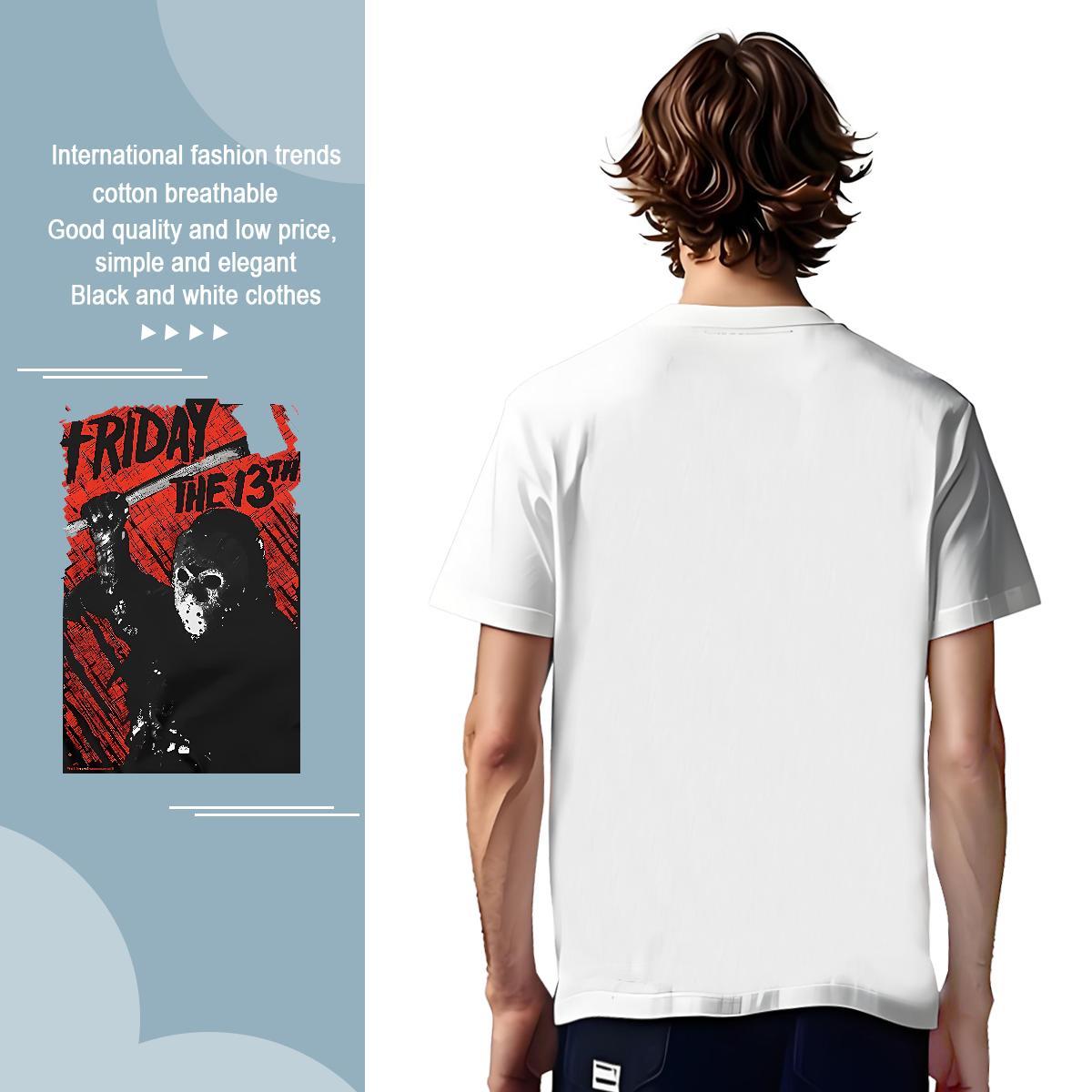 Men T Shirts 230g Cotton scary Outdoor Breathable Crew Neck DIY Couples T Shirts Fashion New Free Shipping Tops