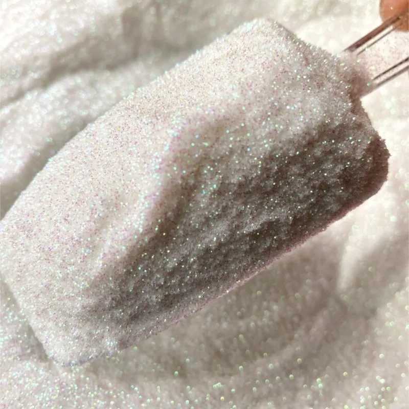 50g/Bag Ultra Fine White Glitter With Purple Color Shifting Shiny Iridescent Glitter Sugar Sand Powder For Nails Chrome PigmentsXJ240815