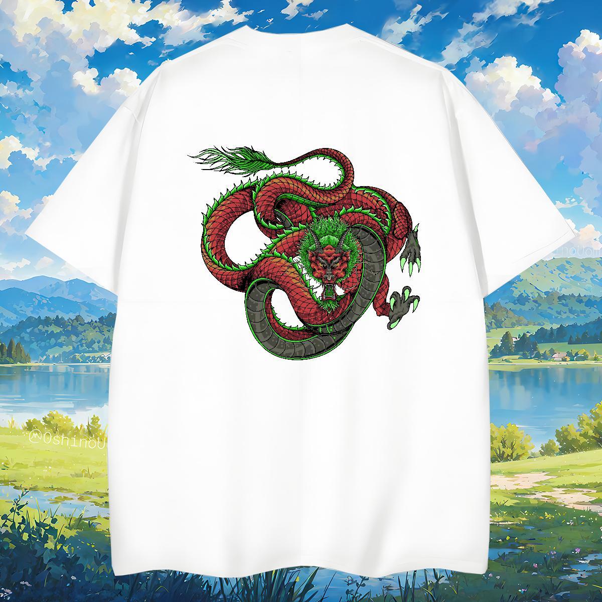 Men T Shirts 100% Cotton 230g dragon Spring Summer Breathable Custom Big Size Men Tops Tees DIY Classic Top Tees