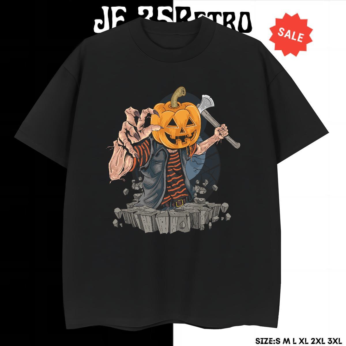 Popular T-Shirts halloween Short Sleeve O-Neck Street Casual Plus Size Custom 230g Pure Cotton Men Tees 2024 DIY Polos