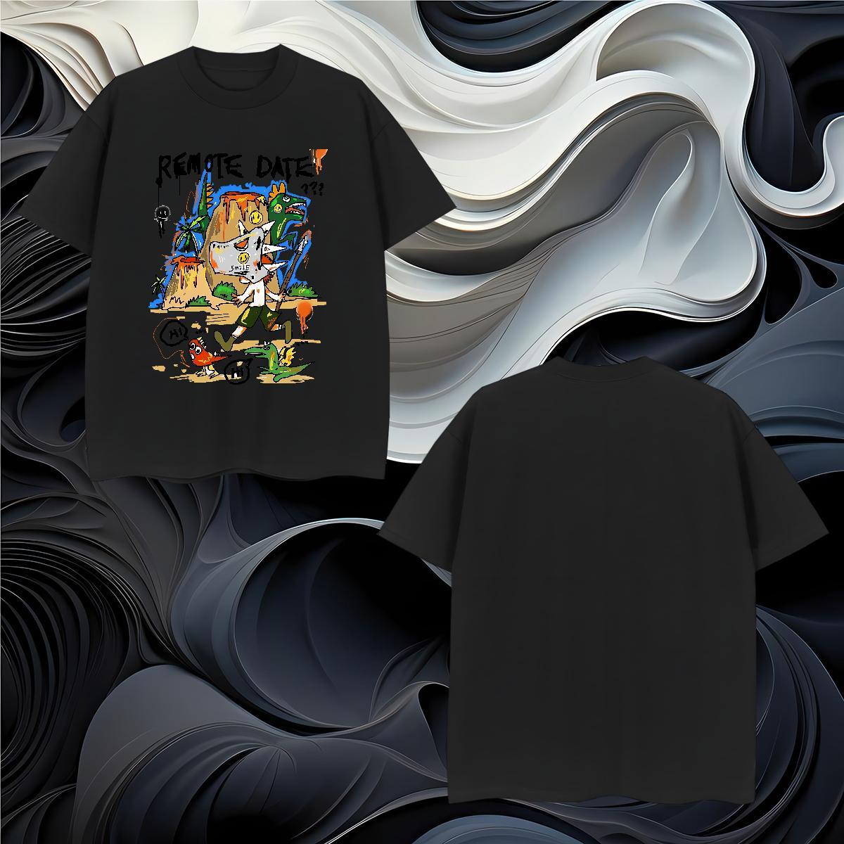 Man T Shirts 230g Cotton cartoon Sport Breathable Soft Custom Printing Tshirt for Man Woman Classic Casual Loose Fit Clothings