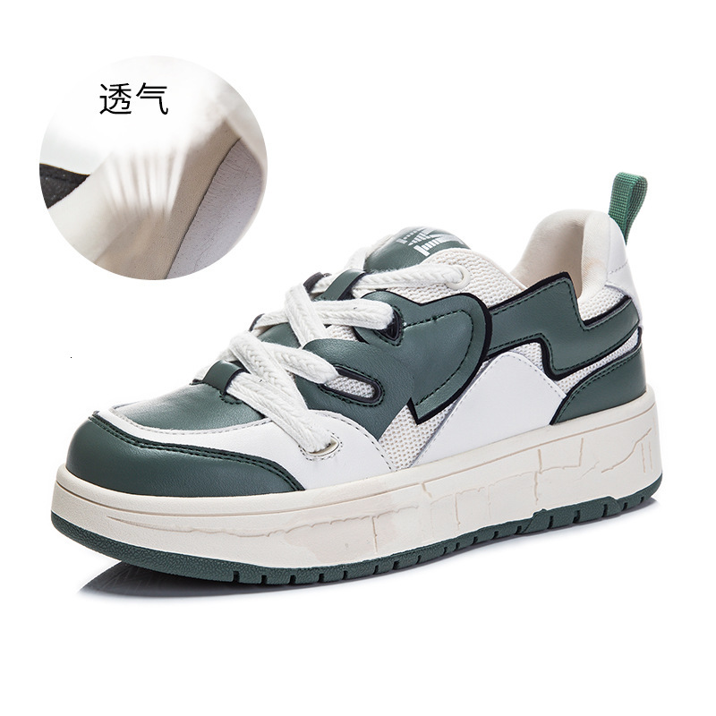 Ddmysports Love Genuine Leather Small White Women In Spring New Thick Soled Breathable Sports Board For S Casual Flat Bottomed Shoes Trend OUTDOOR