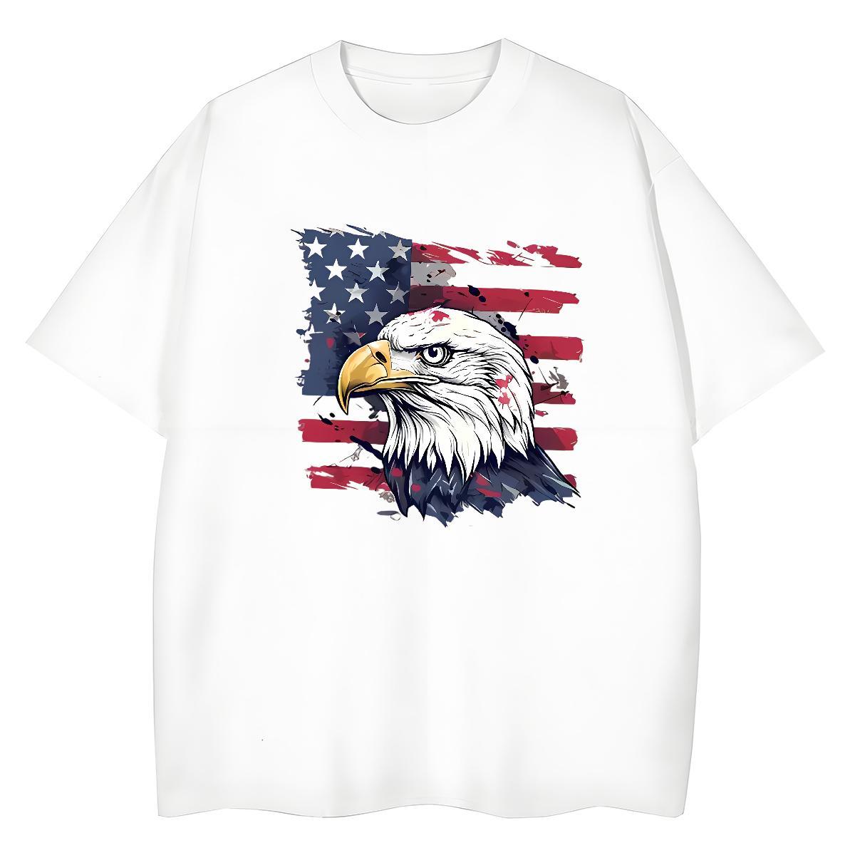 Free Shipping Tshirts Owl High Street Hip Hop 230g Pure Cotton Wear Crew Neck Soft Mens T Shirts Cartoon Printing L-4XL