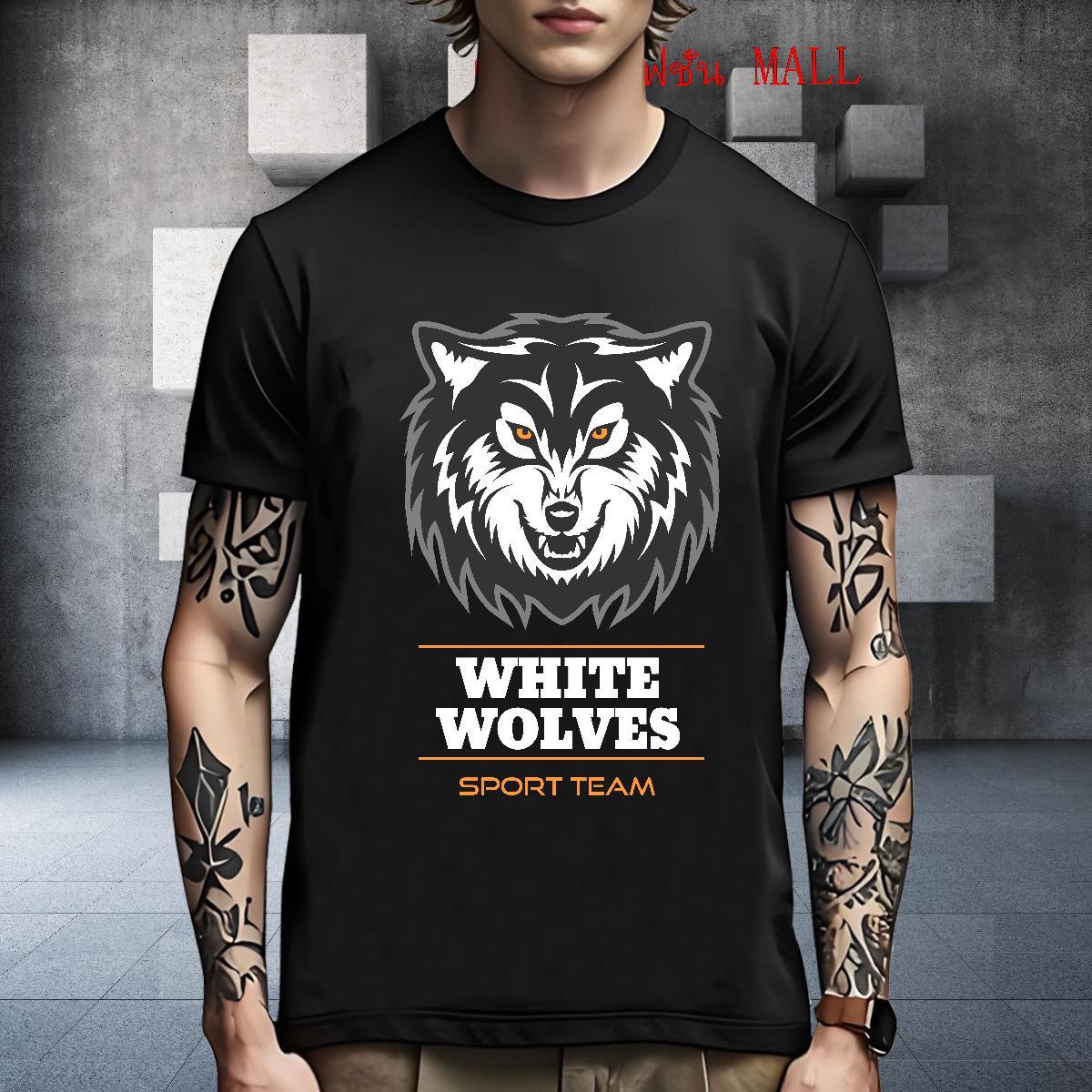 Loose Mens T Shirts wolf Short Sleeve Soft Casual Daily Wear Asian Size 230g Pure Cotton Men Clothes T-Shirt 2024 Designer Top Tees