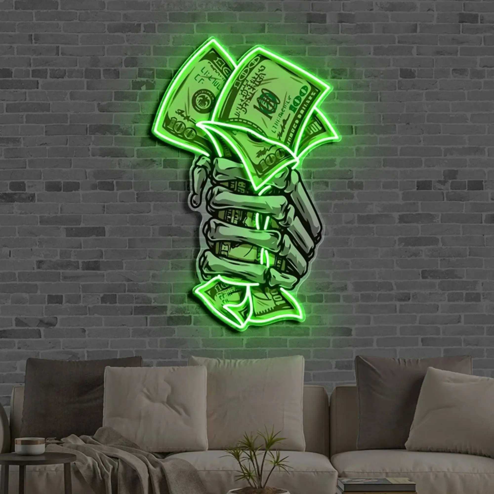 Take Money Neon Sign USB LED Neon Light Sign for Wall Decor Living Room Bedroom Man Cave Home Bar Party Decor Gift Night Light Y240817