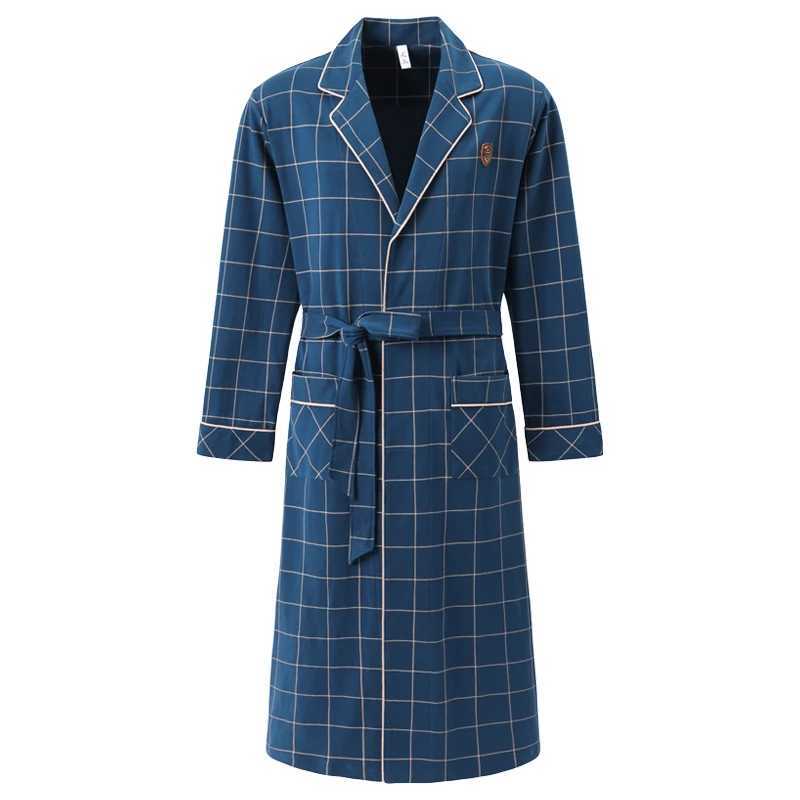 Large size 4XL autumn and winter new mens long robe high-quality mens long robe with bathroom mens tight fitting cotton luxury pajamasW240719