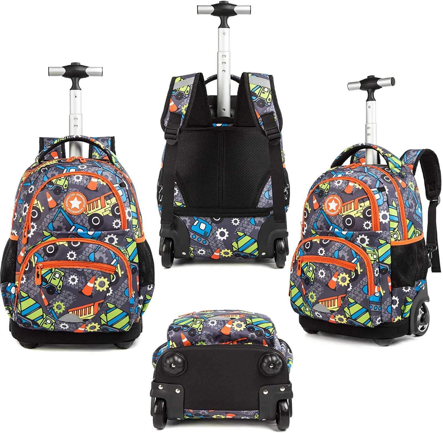 Kids 16 inch School Rolling Backpack Bag girls School Trolley Bag for boys Laptop Trolley Backpack Children Rolling luggage Bags Y240820