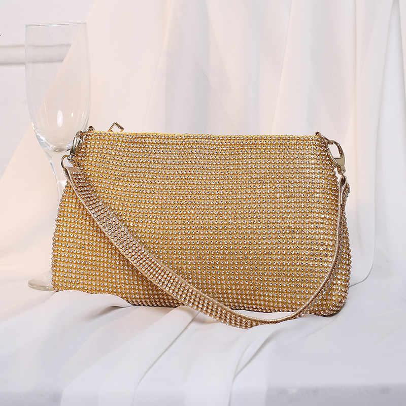 New banquet handmade rhinestone handbag, underarm shoulder crossbody bag, women's bag