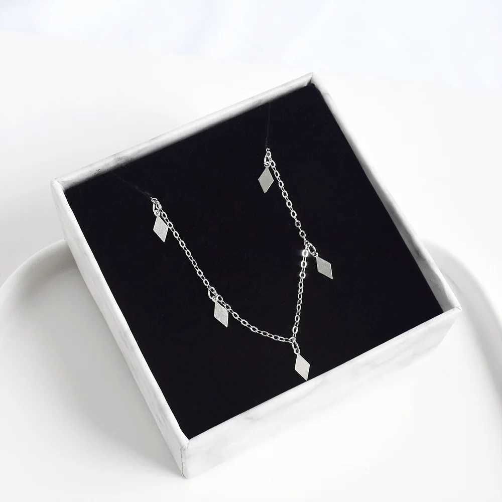 925 sterling silver simple diamond geometric pendant anklet for womens summer beach leisure jewelry accessories girlfriend gift W240815