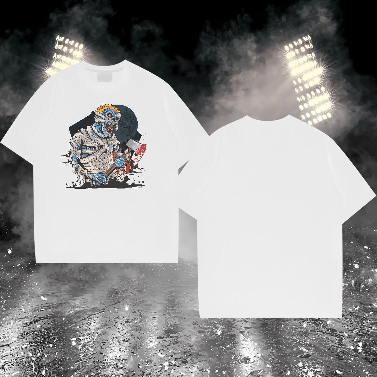 Classic Casual Men Tshirts zombie Casual Daily Wear 230g 100% Cotton Tops Tees Short Sleeve O-Neck Loose Men T Shirts Custom Print Plus Size