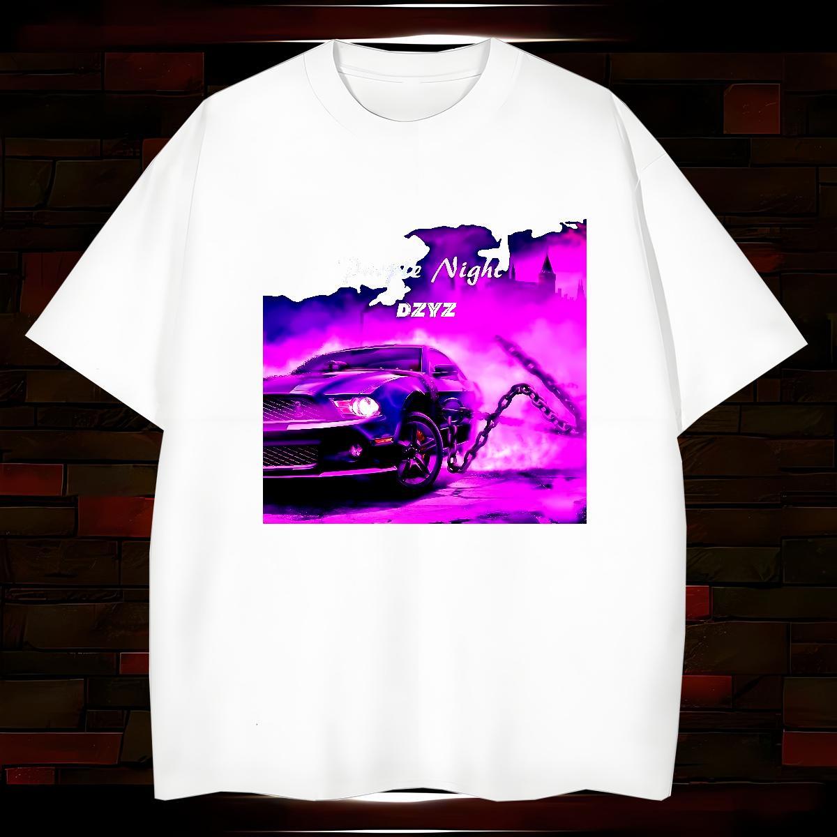 Cool Design car T-Shirts for Men Street Wear Men Tees 230g Pure Cotton New Designer Breathable Plus Size Cartoon Tops