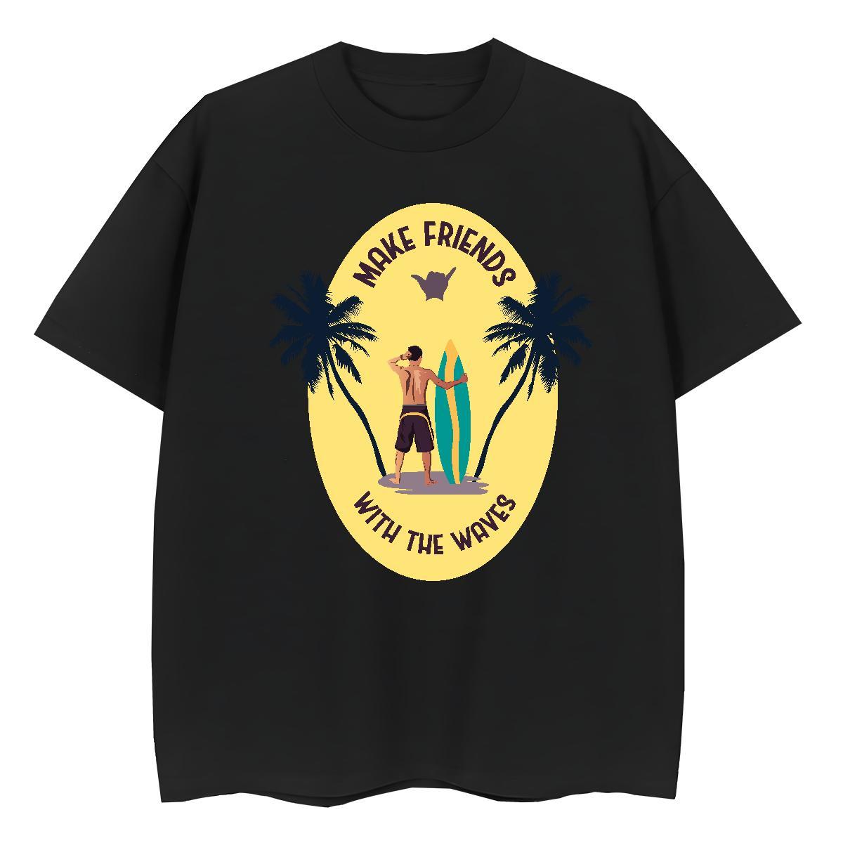 Fashion Casual Woman Tshirt Hip Hop Street Breathable Crew Neck Tops Tees Unisex 230g 100% Cotton beach Graphic T-Shirts