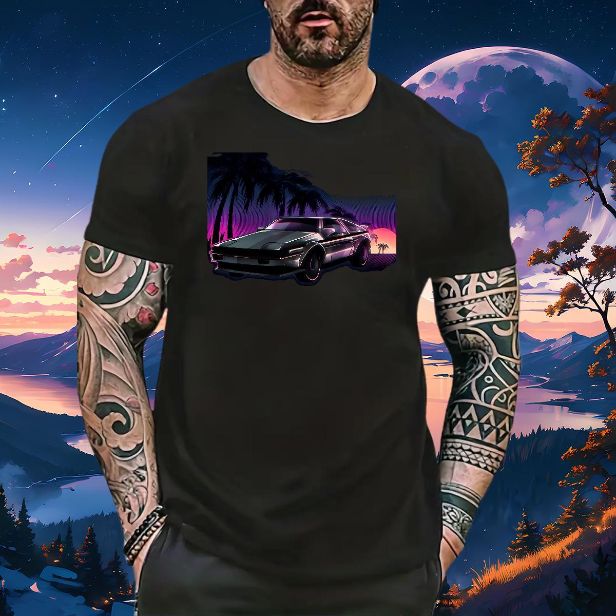 Loose Fit car 230g Cotton Tshirt for Man Woman Hip Hop Street Pure Cotton Mens T Shirts Classic Casual Custom Anime Polos