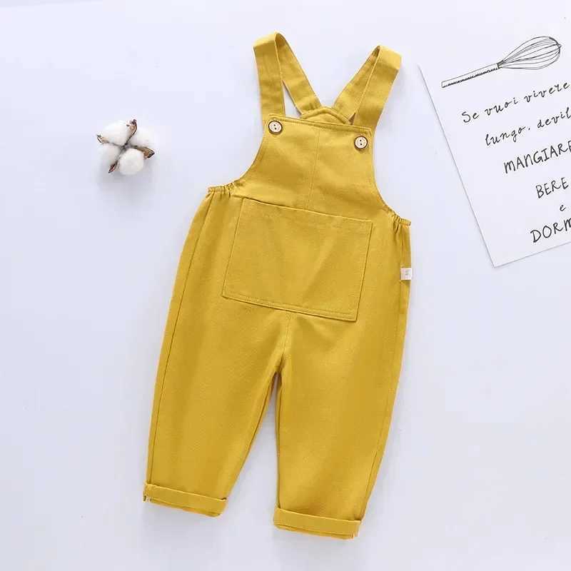 New girl denim jacket childrens denim suspension pants childrens jumpsuit girls jeans Trouser Spring and Autumn 1-5Y childrens clothing W241227