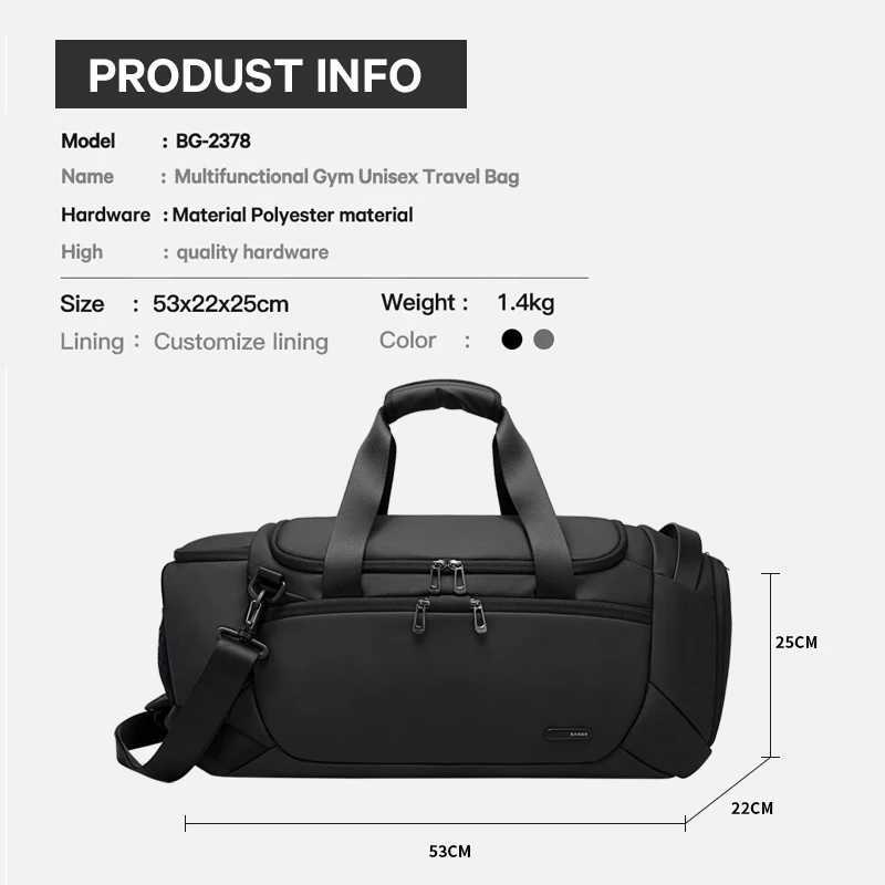 BANGE Sports Bags Men Gym Bags For Fitness Training Outdoor WaterProof Sport Bag Dry Wet Separation Bags Sac De Travel Bag CL240820