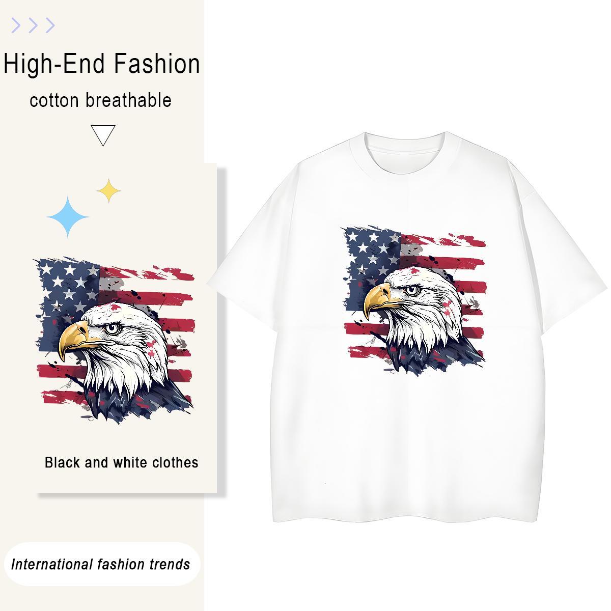Free Shipping Tshirts Owl High Street Hip Hop 230g Pure Cotton Wear Crew Neck Soft Mens T Shirts Cartoon Printing L-4XL